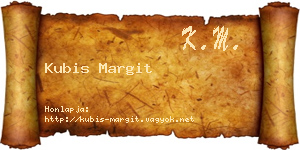 Kubis Margit névjegykártya